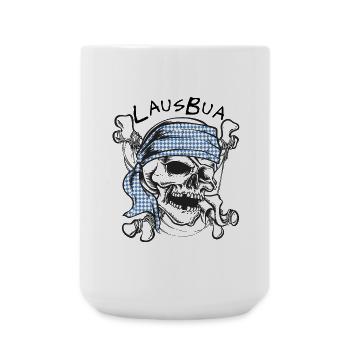 Schädel mit blau-weißem Bayern Bandana - Große Tasse 440 ml - Weiß - Vorne