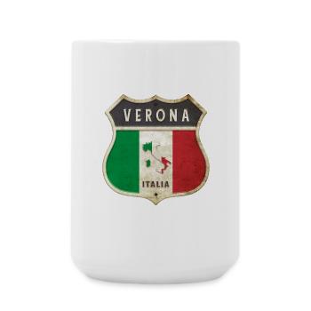Verona Italy Coat of Arms Flags Design - Large Mug 440 ml - white - Front
