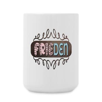 FRIEDEN - Große Tasse 440 ml - Weiß - Vorne