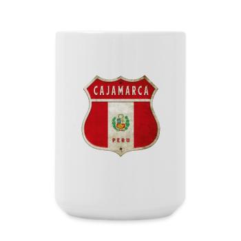 Design du drapeau des armoiries du Pérou à - Grande tasse 440 ml - blanc - Devant