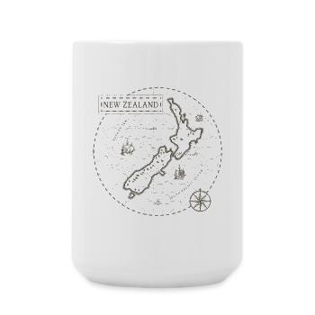 Carte vintage de la Nouvelle-Zélande - Grande tasse 440 ml - blanc - Devant