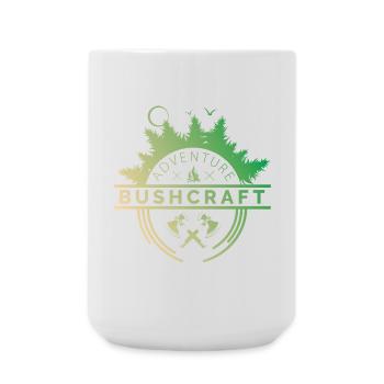 bushcraft suvival symbol logo icon adventure - Large Mug 440 ml - white - Front