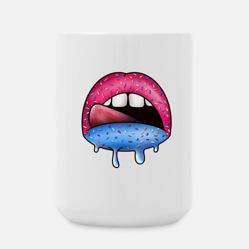 Zuckerlippen Neon Tropfkunst - Große Tasse 440 ml - Weiß