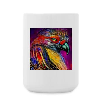 Wonderful colorful crow - Large Mug 440 ml - white - Front