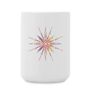 radiant star in delicate rainbow colors - Large Mug 440 ml - white - Front