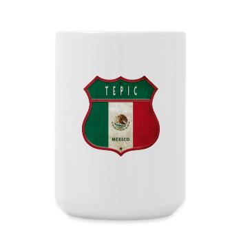 Design du blason de Tepic Mexico - Grande tasse 440 ml - blanc - Devant