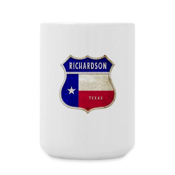Richardson Texas Wappen Flaggen Design - Große Tasse 440 ml - Weiß - Vorne