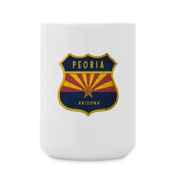 Design du blason du drapeau de Peoria Arizona - Grande tasse 440 ml - blanc - Devant