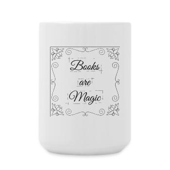 Books are Magic - Large Mug 440 ml - white - Front