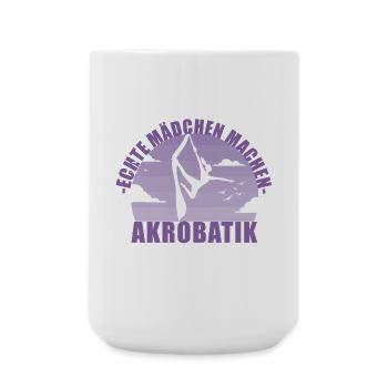 Echte Mädchen machen Akrobatik! Geschenk - Große Tasse 440 ml - Weiß - Vorne