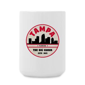 Tampa Skyline Retro Badge - Große Tasse 440 ml - Weiß - Vorne