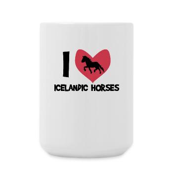 Islandpferde Ich Liebe Pferde Herz Statement - Große Tasse 440 ml - Weiß - Vorne