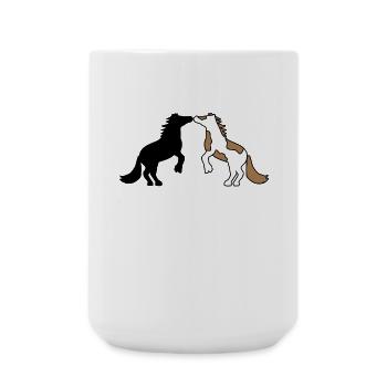 Chevaux islandais chevaux amour galop arabes - Grande tasse 440 ml - blanc - Devant