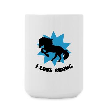 Chevaux Chevaux islandais Déclaration Équitation Cheval Amour - Grande tasse 440 ml - blanc - Devant