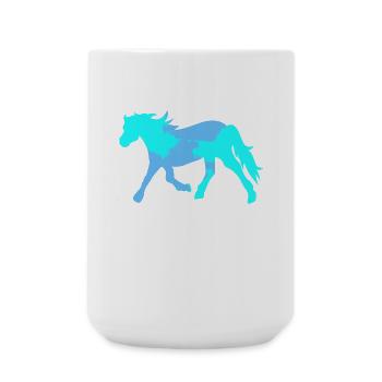 Cool Cheval Cheval Idiot Chevaux Islandais Amour Cheval - Grande tasse 440 ml - blanc - Devant