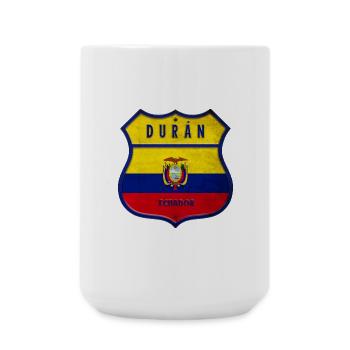 Durán Ecuador coat of arms flag design - Large Mug 440 ml - white - Front