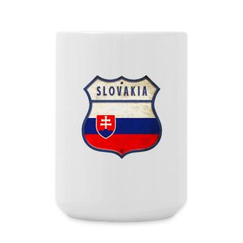Slowakei Flaggen Wappen Design - Große Tasse 440 ml - Weiß - Vorne