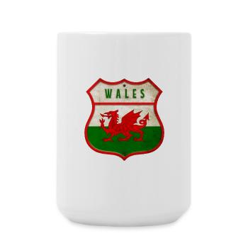 Wales coat of arms flag design - Large Mug 440 ml - white - Front