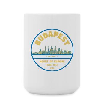 Budapest Skyline Emblem Heart of Europe - Large Mug 440 ml - white - Front