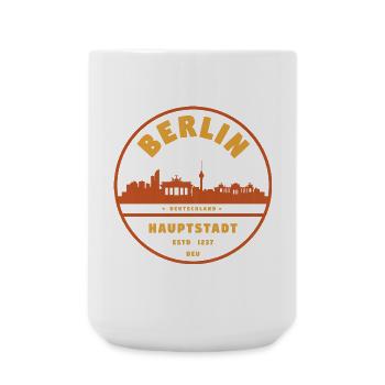 Berliner Hauptstadtsilhouette - Große Tasse 440 ml - Weiß - Vorne