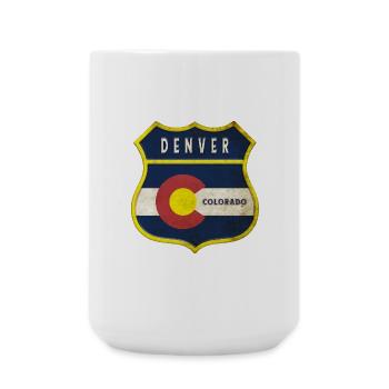 Design des armoiries de Denver (Colorado) - Grande tasse 440 ml - blanc - Devant