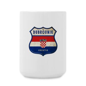 Dubrovnik Croatie Drapeaux Design d'armoiries - Grande tasse 440 ml - blanc - Devant