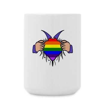 Lgbt Heart Rainbow Sexuality Droits humains - Grande tasse 440 ml - blanc - Devant