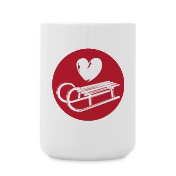 Heart Sled Symbol Tobogganing Snow Winter Sports - Large Mug 440 ml - white - Front