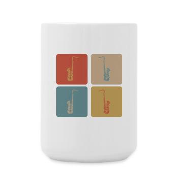 Design de saxophone - Grande tasse 440 ml - blanc - Devant