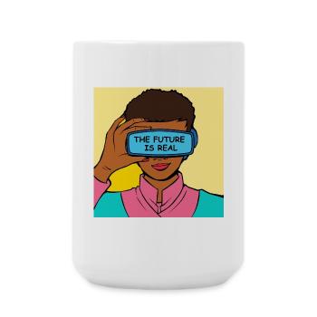 Die Zukunft Ist Real VR Vision - Große Tasse 440 ml - Weiß - Vorne