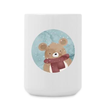 Ours doré sucré en hiver quand il neige - Grande tasse 440 ml - blanc - Devant