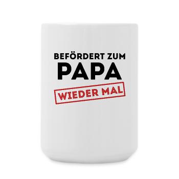 Babyglück Papa Eltern Schwanger Statement Familie - Große Tasse 440 ml - Weiß - Vorne
