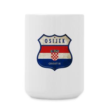Osijek Croatie Drapeaux Design d'armoiries - Grande tasse 440 ml - blanc - Devant