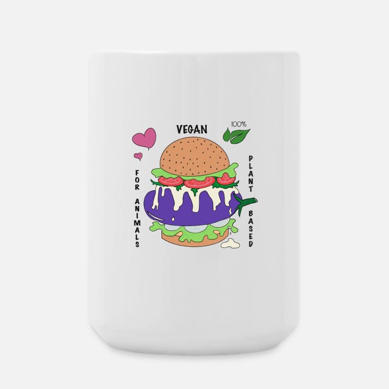 Vegan Burger Poster - Large Mug 440 ml - white