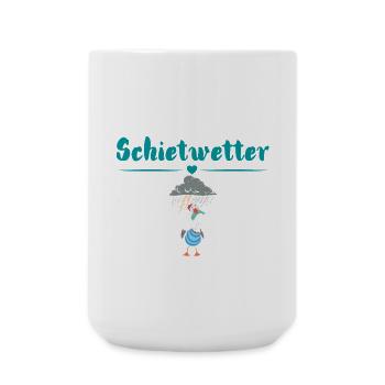 Schietwetter Möwe. Maritime Kleidung - Große Tasse 440 ml - Weiß - Vorne