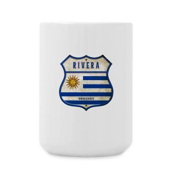 Rivera Uruguay Vintage Design - Große Tasse 440 ml - Weiß - Vorne