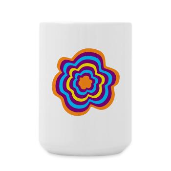Rings Stripes Flower Yoga Meditation om - Large Mug 440 ml - white - Front