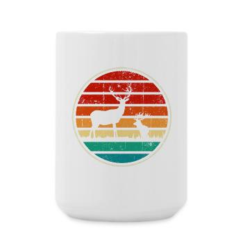 Retrowave Sunset Stag Circle - Large Mug 440 ml - white - Front