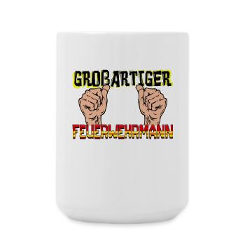 Lebensretter Feuerwehr Statement Feuerwehrmann - Große Tasse 440 ml - Weiß - Vorne