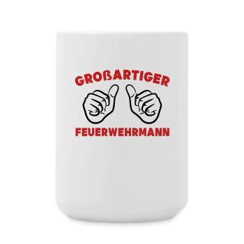 Feuerwehrmann Statement Feuerwehr Lebensretter - Große Tasse 440 ml - Weiß - Vorne