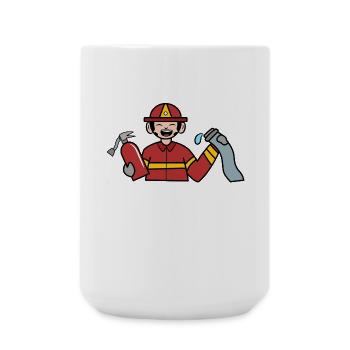 Feuerwehrschlauch Feuerlöscher Feuerwehr Retter - Große Tasse 440 ml - Weiß - Vorne