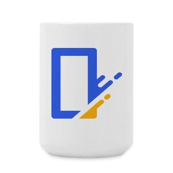 Geometrische Blau Orange Kaskade - Große Tasse 440 ml - Weiß - Vorne