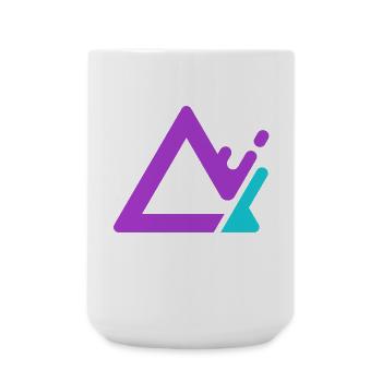 Geometrische Kronenform in Lila - Große Tasse 440 ml - Weiß - Vorne