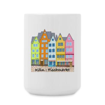 Cologne, Fish Market, Stapelhäuschen, Germany - Large Mug 440 ml - white - Front