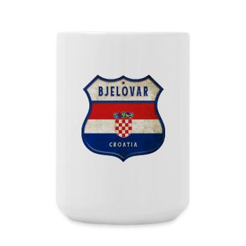 Bjelovar Croatie Drapeaux Design d'armoiries - Grande tasse 440 ml - blanc - Devant