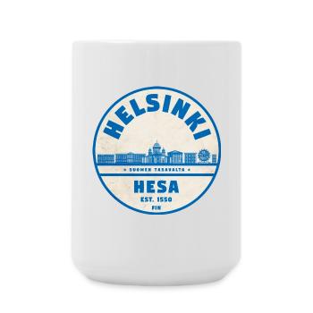 Helsinki Skyline Emblem 1550 - Large Mug 440 ml - white - Front