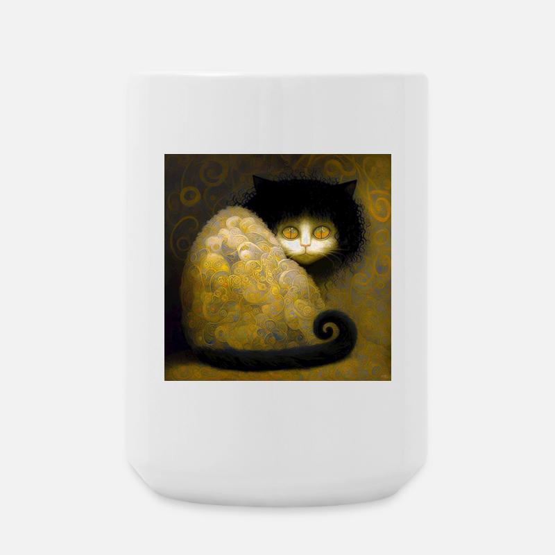 Chat Doré Arabesques - Stoik le chat - Grande tasse 440 ml - blanc