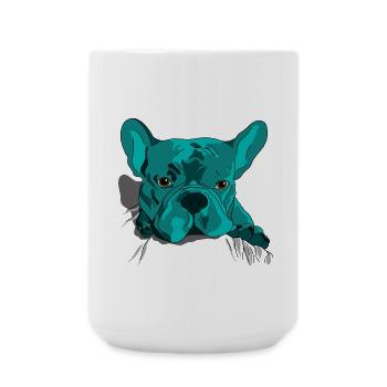 French Bulldog Cute Cartoon Look - Large Mug 440 ml - white - Front