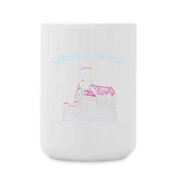 Schloss Lichtenstein, Märchenschloss, Deutschland - Große Tasse 440 ml - Weiß - Vorne