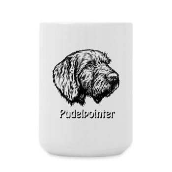 Pudelpointer Portrait - Grande tasse 440 ml - blanc - Devant